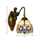 Frendorf | Tiffany Bowl Wandlamp Beige Glas 1 Kop Hal Sconces Licht met Zeemeermin Decoratie