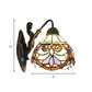 Frendorf | Viktorianische Kuppel Wandlicht 1 Kopf Beige Glas Wandlampe mit Blumenmuster