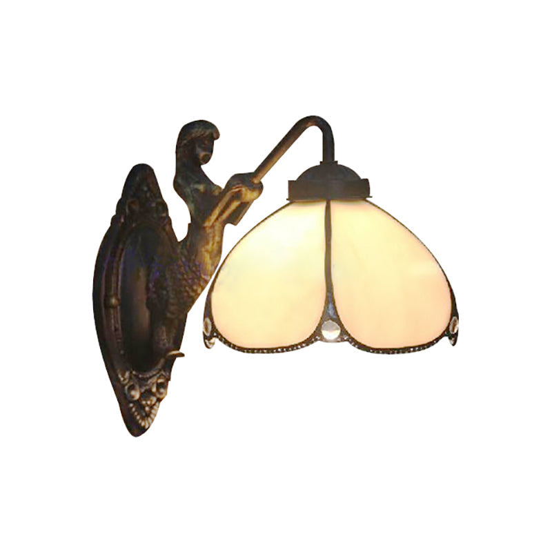 Frendorf | Petal Wandlamp Fixture Tiffany Beige Glas 1 Hoofds chandelier Licht met Zeemeermin Decoratie voor Gang