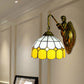 Frendorf | Gritpatronen Sconce Licht Barok Geel en Wit Glas 1 Kop Messing Wandmontage Licht