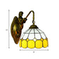 Frendorf | Gritpatronen Sconce Licht Barok Geel en Wit Glas 1 Kop Messing Wandmontage Licht