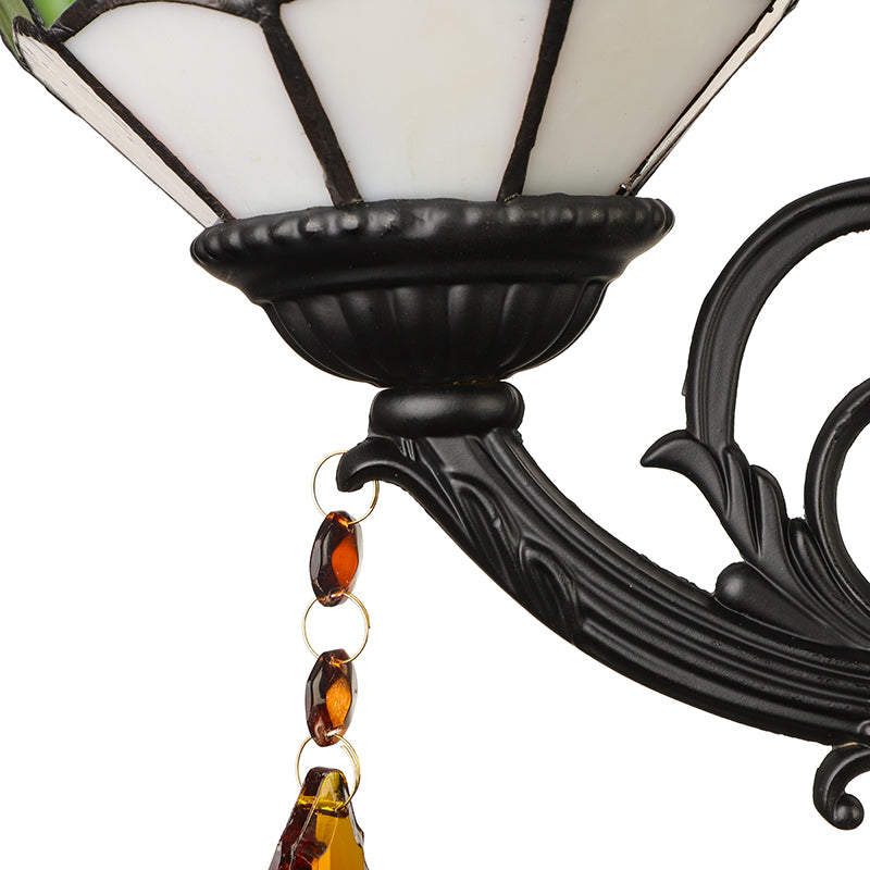 Frendorf | Lodge Bowl Shade Wandlamp Verlichting Armatuur Gekleurd Glas 1-Lichts Crystal Verlichting Armatuur