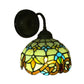 Frendorf | Barokke Kom Wandlamp 1 Hoofd Geel/blauw Glas Muur Mounted Licht met Bloem Patroon