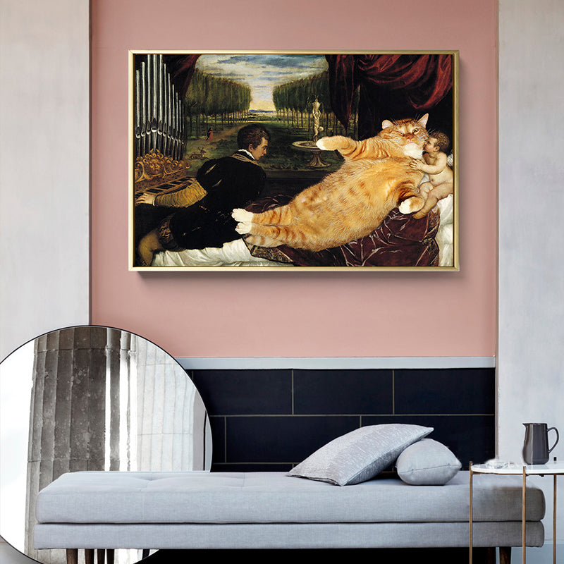 Frendorf | Mixed Media Katzen Spoof Leinwand Wandkunst für das Wohnzimmer, Mehrere Größen verfügbar