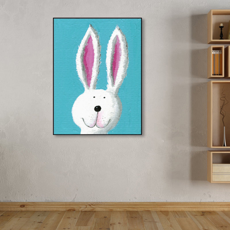 Pastellfarben Cartoon Tier Leinwand Texturiert Kinder Stil Haus Innen Wand Kunst Druck