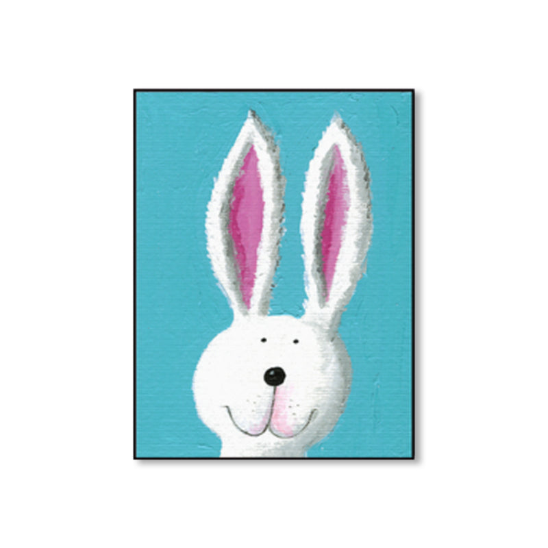 Pastellfarben Cartoon Tier Leinwand Texturiert Kinder Stil Haus Innen Wand Kunst Druck