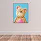 Pastellfarben Cartoon Tier Leinwand Texturiert Kinder Stil Haus Innen Wand Kunst Druck