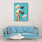 Pastellfarben Cartoon Tier Leinwand Texturiert Kinder Stil Haus Innen Wand Kunst Druck