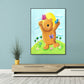 Pastellfarben Cartoon Tier Leinwand Texturiert Kinder Stil Haus Innen Wand Kunst Druck