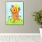 Pastellfarben Cartoon Tier Leinwand Texturiert Kinder Stil Haus Innen Wand Kunst Druck