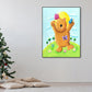 Pastellfarben Cartoon Tier Leinwand Texturiert Kinder Stil Haus Innen Wand Kunst Druck