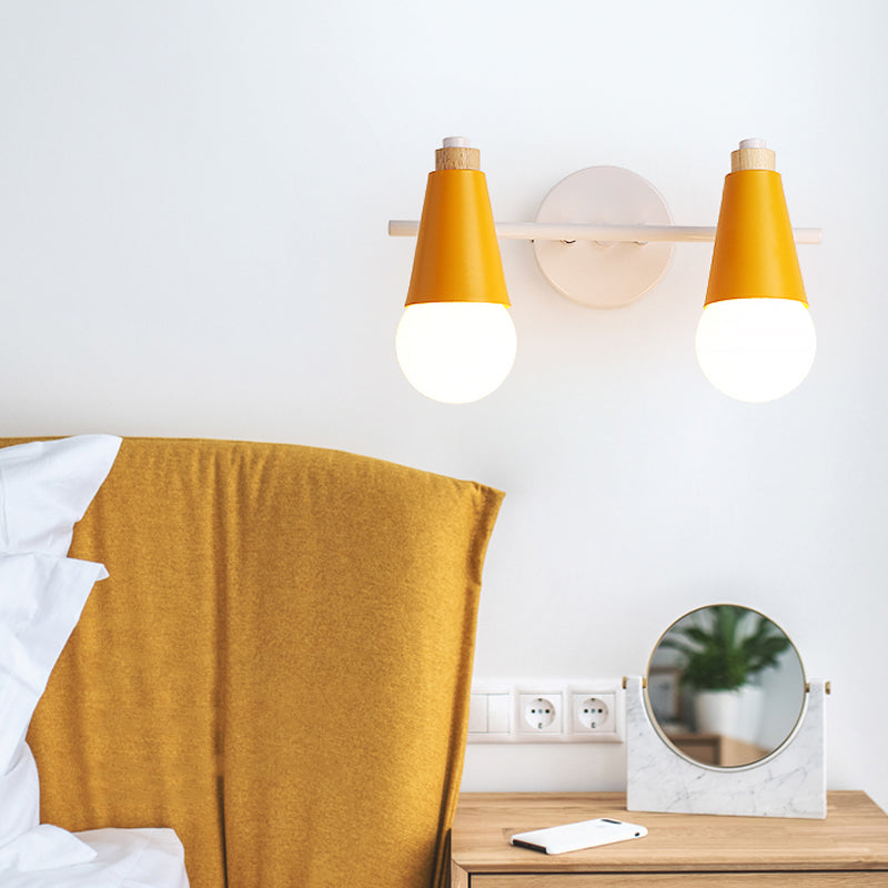 Frendorf | Metalen Zoete Cone Wandlamp Eetkamer Trap 2 Koppen Noordse Stijl Wandlamp