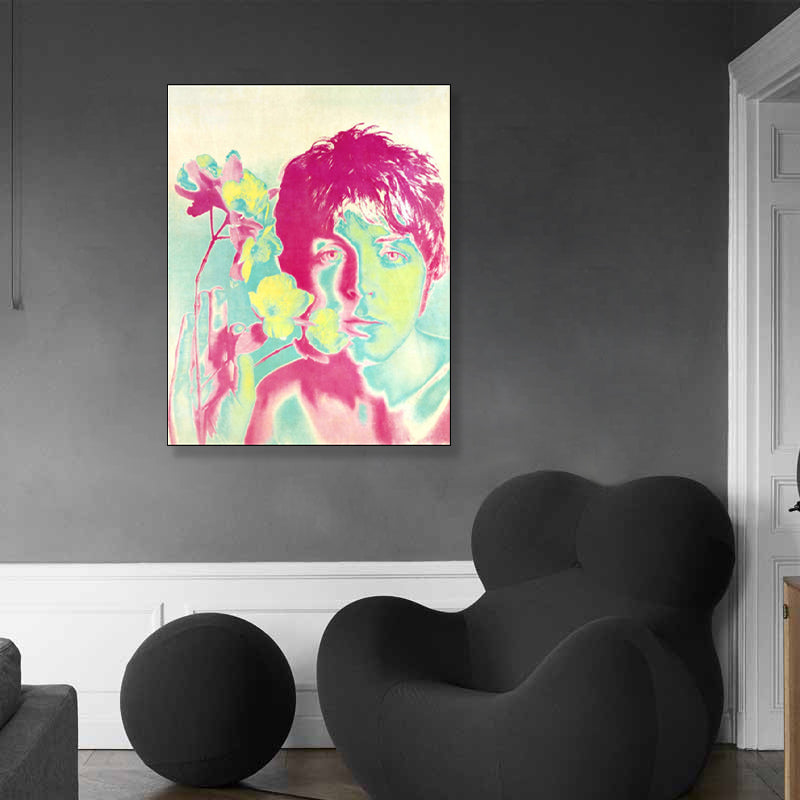 Frendorf | Pop Art Musiker Wanddekoration Leinwand Texturiertes Pastellfarben Gemälde für das Arbeitszimmer