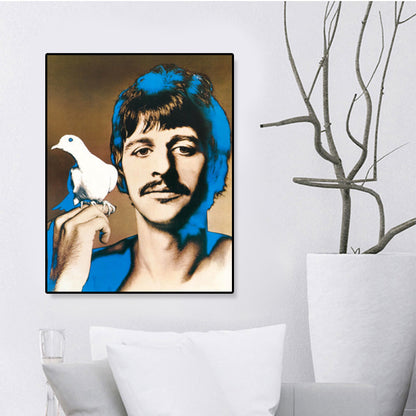 Frendorf | Pop Art Musiker Wanddekoration Leinwand Texturiertes Pastellfarben Gemälde für das Arbeitszimmer