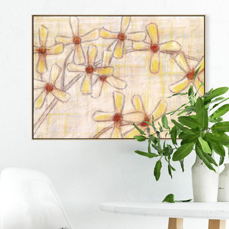 Frendorf | Blumenleinwand in Braun für das Schlafzimmer