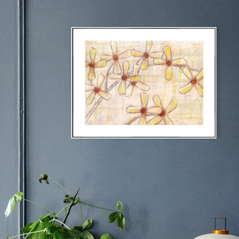 Frendorf | Blumenleinwand in Braun für das Schlafzimmer