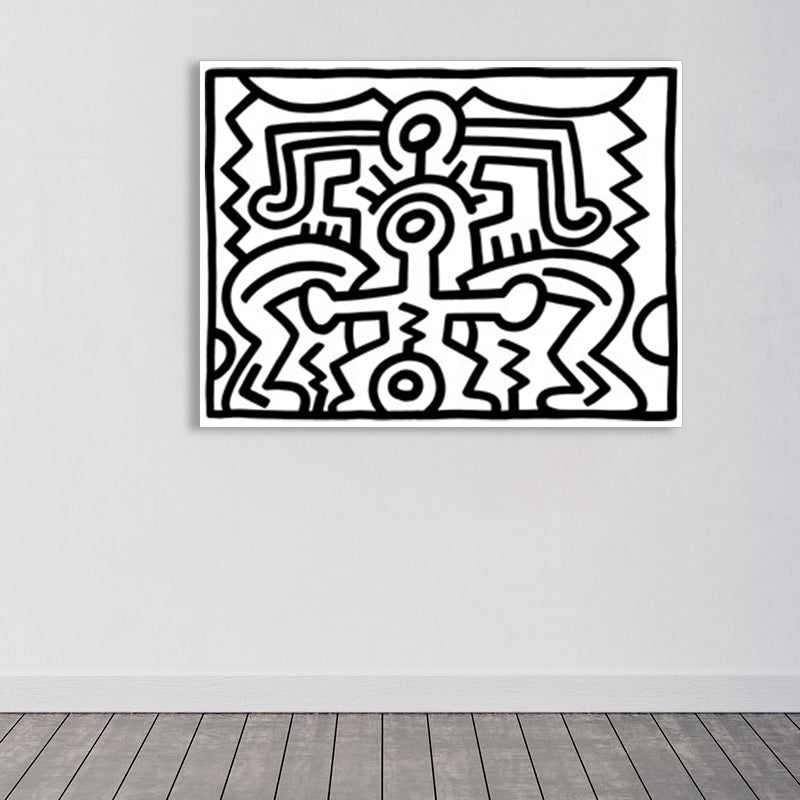 Pop Art Stil Figur Malerei Jungen Schlafzimmer Eingewickelte Leinwand in Hellfarbe, Texturiert