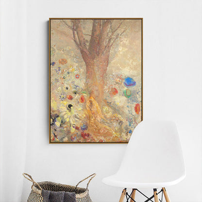 Frendorf | Art Nouveau Gemälde Baum Leinwand Braun Religiöses Muster Wanddeko für Wohnzimmer