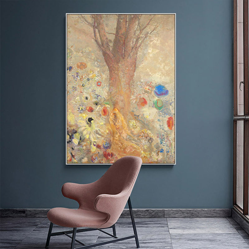 Frendorf | Art Nouveau Gemälde Baum Leinwand Braun Religiöses Muster Wanddeko für Wohnzimmer