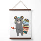 Graues Eichhörnchen Tribal Tierposter mit Aufhänger