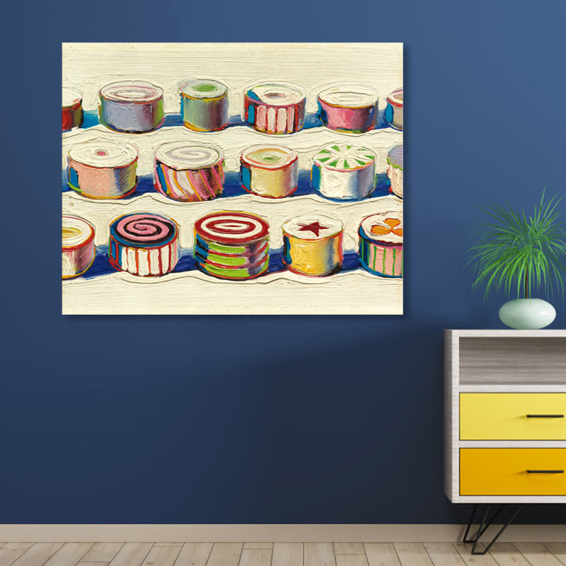 Frendorf | Leckeres Schweizer Rolle Eingewickelt Leinwand Texturiert Pop Art Mädchen Schlafzimmer Wanddekoration in Pink