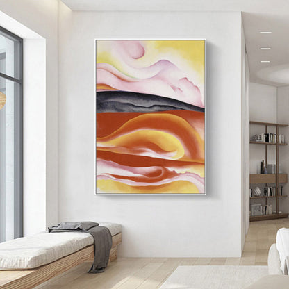 Frendorf | Braun Moderne Kunststil Wanddekoration Bilder Abstraktes Muster Leinwanddruck für das Badezimmer