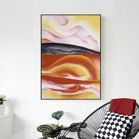 Frendorf | Braun Moderne Kunststil Wanddekoration Bilder Abstraktes Muster Leinwanddruck für das Badezimmer