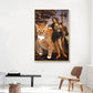 Frendorf | Braune Retro-Stil Wandkunst Mixed Media Frau mit ihrer Katze Fahrt Leinwand für das Schlafzimmer
