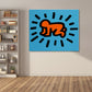 Frendorf | Cartoon Grafik Wanddekoration Pop Art Stil Charakter Leinwand in Blau für Jungenzimmer