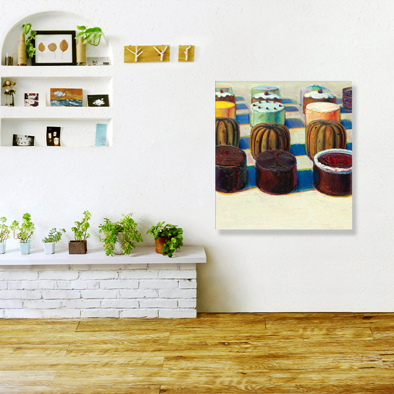 Frendorf | Brauner Cupcake-Leinwanddruck Texturiert Pop Art Kinderzimmer Wanddekoration, mehrere Größen