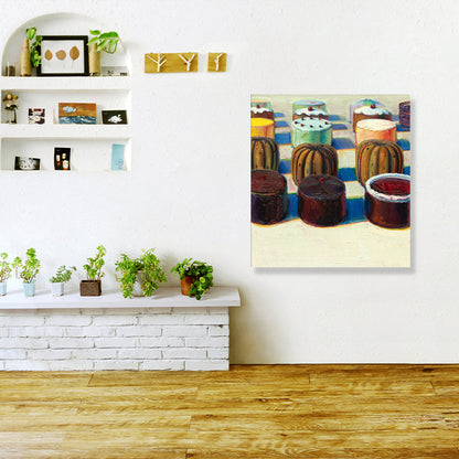 Frendorf | Brauner Cupcake-Leinwanddruck Texturiert Pop Art Kinderzimmer Wanddekoration, mehrere Größen