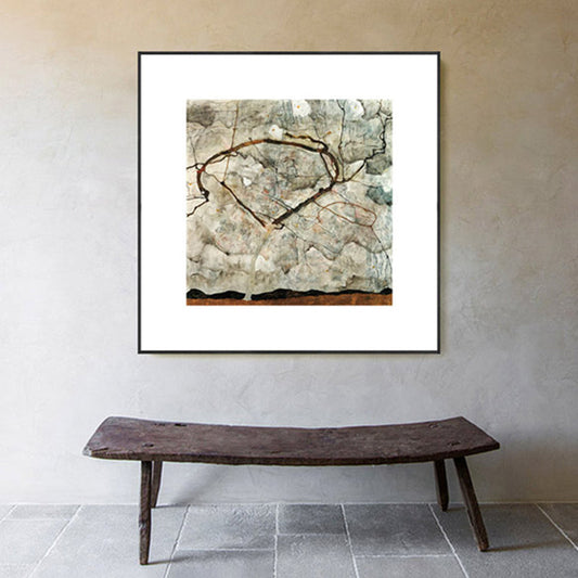 Frendorf | Bare Tree Wandkunst Dekor Mid-Century Modern Stil Texturiert Leinwand in Grau für Lobby