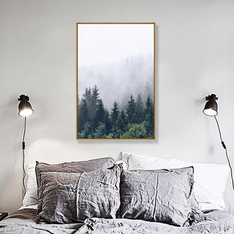Tropisches Foto-Print Landschaft Leinwand Dunkle Farbe Texturiertes Wandkunst Dekor für Raum
