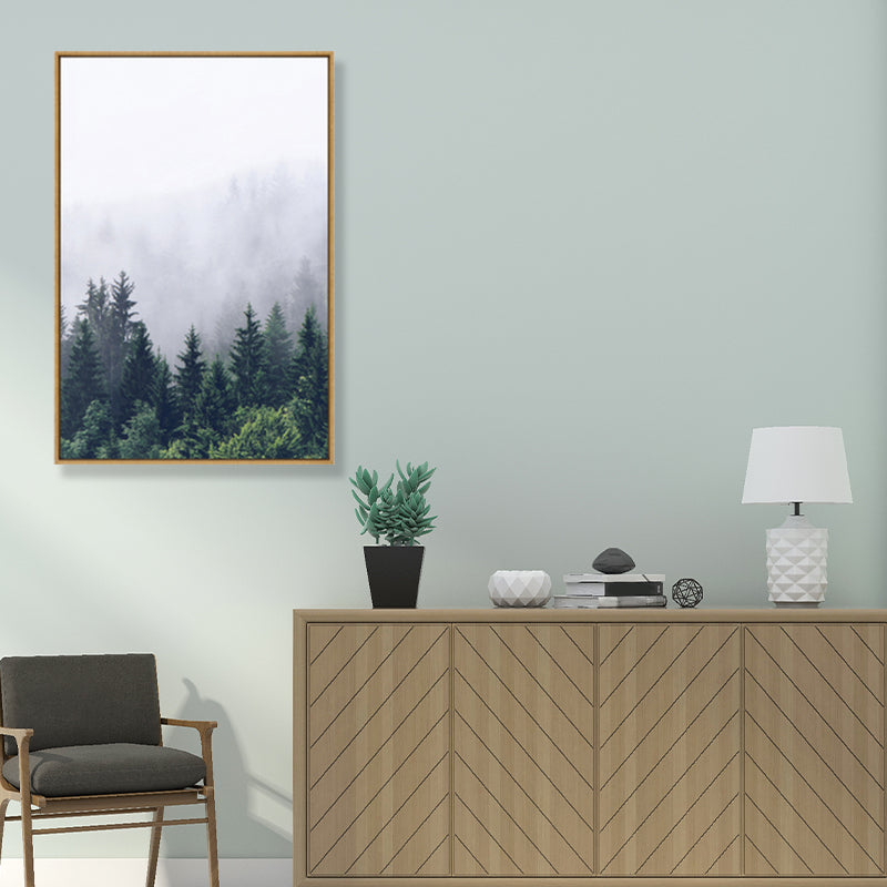 Tropisches Foto-Print Landschaft Leinwand Dunkle Farbe Texturiertes Wandkunst Dekor für Raum