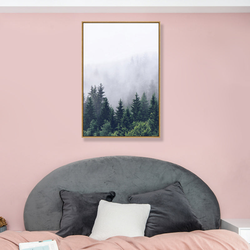 Tropisches Foto-Print Landschaft Leinwand Dunkle Farbe Texturiertes Wandkunst Dekor für Raum