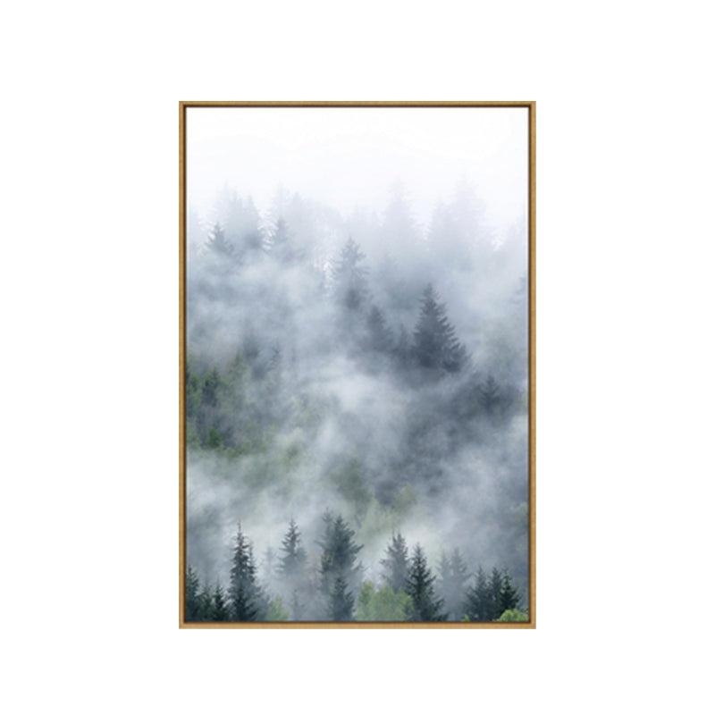 Tropisches Foto-Print Landschaft Leinwand Dunkle Farbe Texturiertes Wandkunst Dekor für Raum