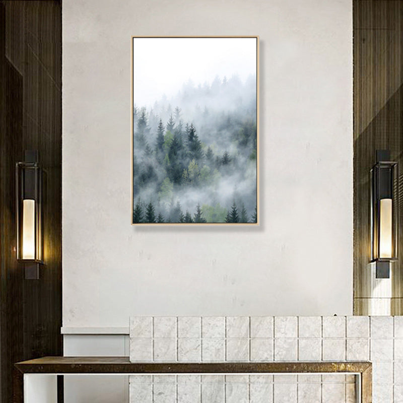 Frendorf | Mysteriöser Wald Leinwand Wanddekoration für Sitzbereich Foto Landschaft Wanddekoration