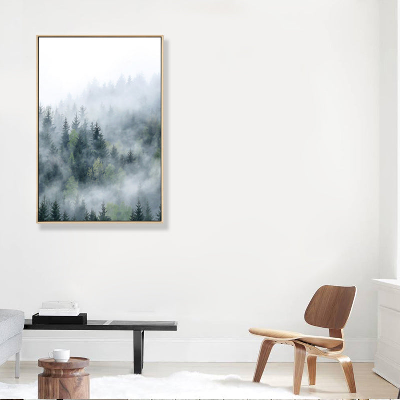 Frendorf | Mysteriöser Wald Leinwand Wanddekoration für Sitzbereich Foto Landschaft Wanddekoration