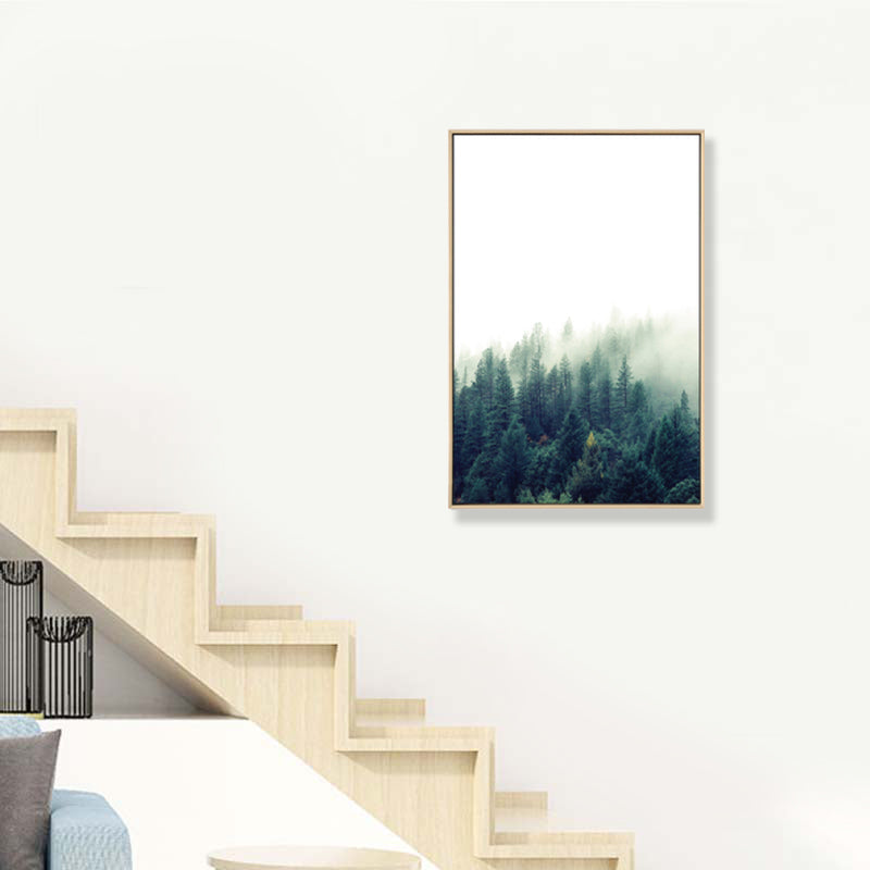 Frendorf | Mysteriöser Wald Leinwand Wanddekoration für Sitzbereich Foto Landschaft Wanddekoration