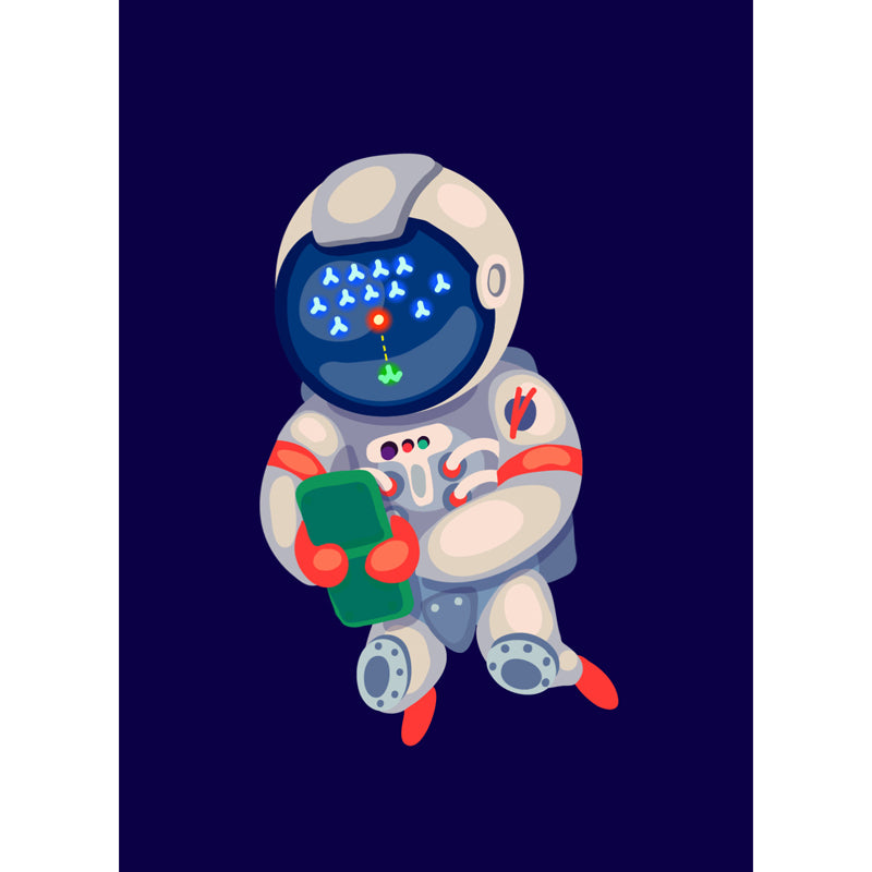 Illustration Stil Astronaut Wandbild Riesen Wandverkleidung für Esszimmer, individuell bedruckt