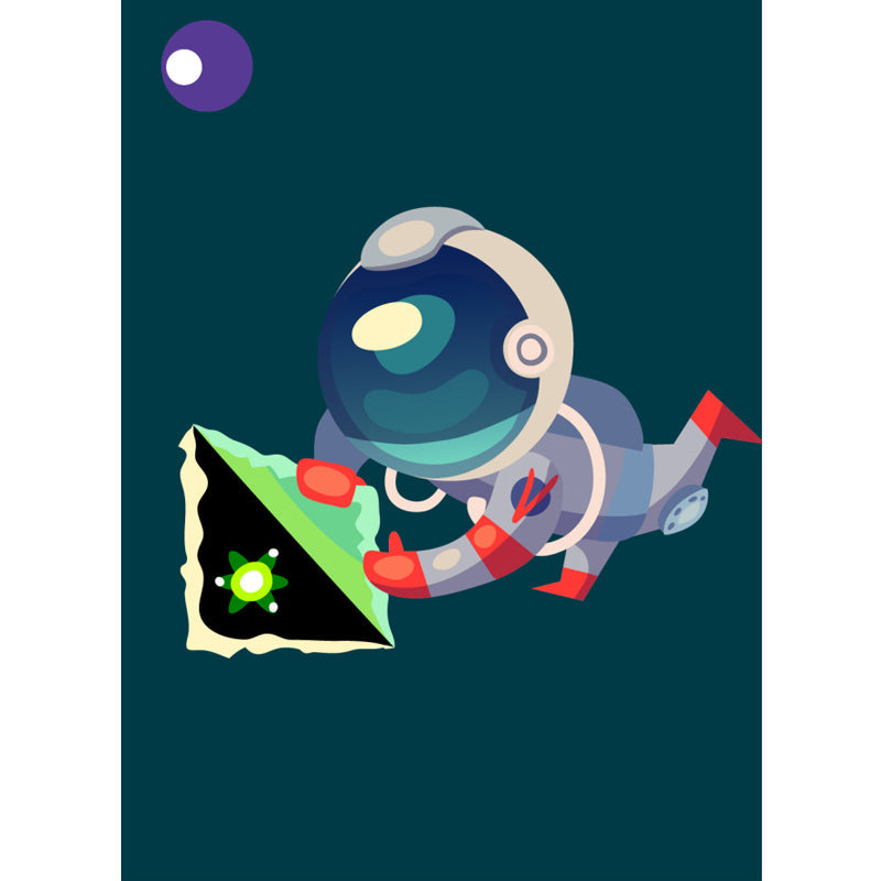 Illustration Stil Astronaut Wandbild Riesen Wandverkleidung für Esszimmer, individuell bedruckt