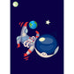 Illustration Stil Astronaut Wandbild Riesen Wandverkleidung für Esszimmer, individuell bedruckt