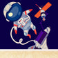 Illustration Stil Astronaut Wandbild Riesen Wandverkleidung für Esszimmer, individuell bedruckt