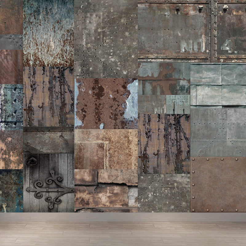 Dunkle Farbe Steampunk Wandmural Vollformat Metall-Effekt Wanddekoration für Hausinterieur