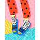 Moderne modische Schuhe Muster Wandtapete Pastellfarbe Kinderzimmer Wanddekoration, personalisiert