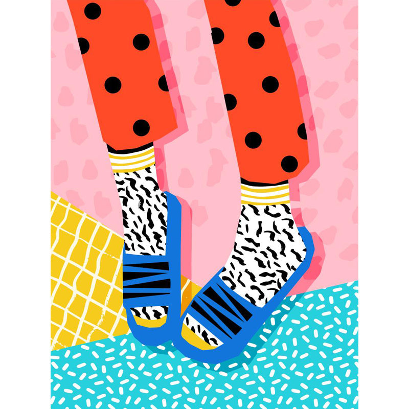 Moderne modische Schuhe Muster Wandtapete Pastellfarbe Kinderzimmer Wanddekoration, personalisiert