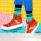 Moderne modische Schuhe Muster Wandtapete Pastellfarbe Kinderzimmer Wanddekoration, personalisiert