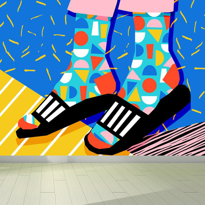 Moderne modische Schuhe Muster Wandtapete Pastellfarbe Kinderzimmer Wanddekoration, personalisiert