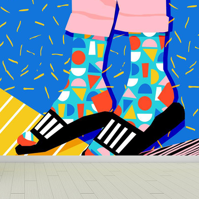 Moderne modische Schuhe Muster Wandtapete Pastellfarbe Kinderzimmer Wanddekoration, personalisiert