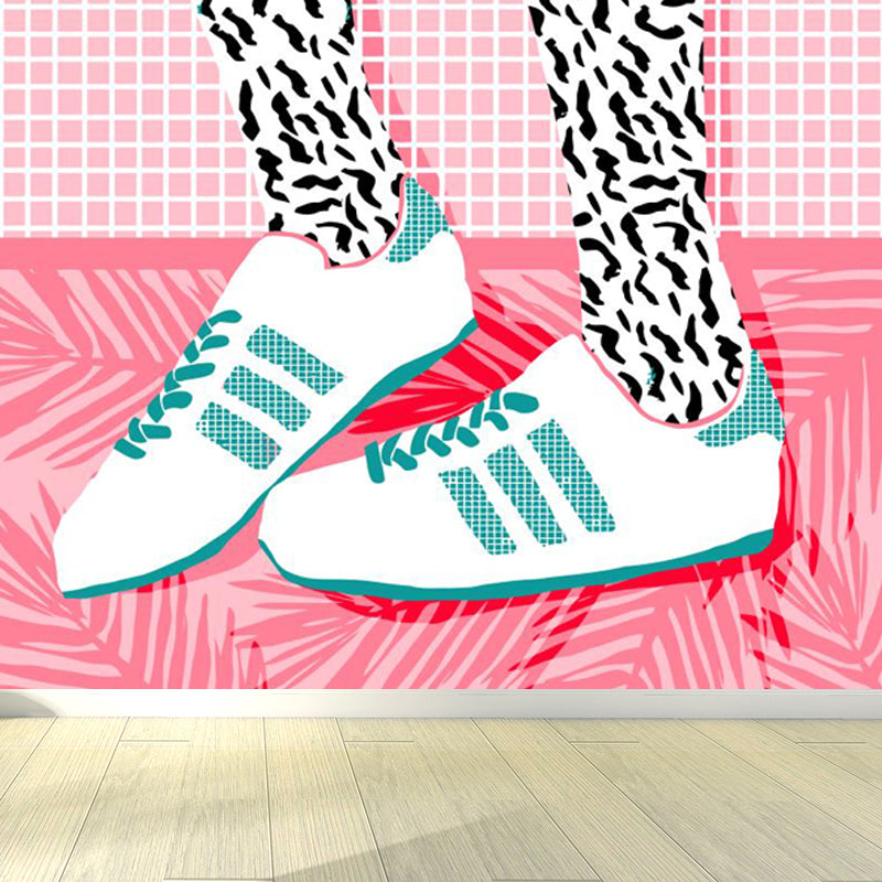 Moderne modische Schuhe Muster Wandtapete Pastellfarbe Kinderzimmer Wanddekoration, personalisiert